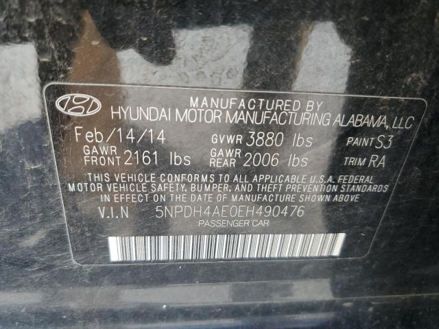 2014 Hyundai Elantra Se მანქანა იყიდება აუქციონზე, vin: 5NPDH4AE0EH490476, აუქციონის ნომერი: 48927723