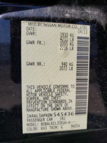 2013 Nissan Altima 2.5 მანქანა იყიდება აუქციონზე, vin: 1N4AL3APXDN545436, აუქციონის ნომერი: 48539013