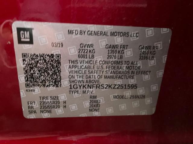 Продаж на аукціоні авто 2019 Cadillac Xt5 Premium Luxury, vin: 1GYKNFRS2KZ251595, номер лоту: 48979473