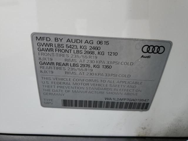 2016 Audi Q5 Premium Plus მანქანა იყიდება აუქციონზე, vin: WA1L2AFP7GA019547, აუქციონის ნომერი: 49687663
