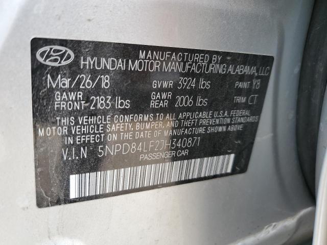 2018 Hyundai Elantra Sel მანქანა იყიდება აუქციონზე, vin: 5NPD84LF2JH340871, აუქციონის ნომერი: 48771223