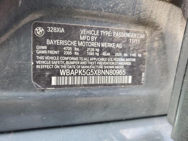 46105613 :رقم المزاد ، WBAPK5G5XBNN80965 vin ، 2011 Bmw 328 Xi Sulev مزاد بيع