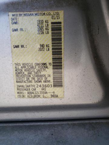 49358513 :رقم المزاد ، 1N4AL3AP7FC243603 vin ، 2015 Nissan Altima 2.5 مزاد بيع