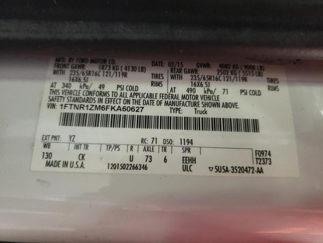 48222363 :رقم المزاد ، 1FTNR1ZM6FKA60627 vin ، 2015 Ford Transit T-250 مزاد بيع