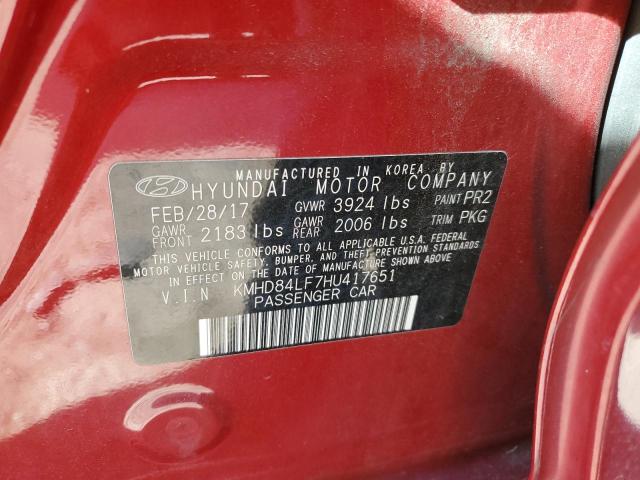 2017 Hyundai Elantra Se მანქანა იყიდება აუქციონზე, vin: KMHD84LF7HU417651, აუქციონის ნომერი: 49001783