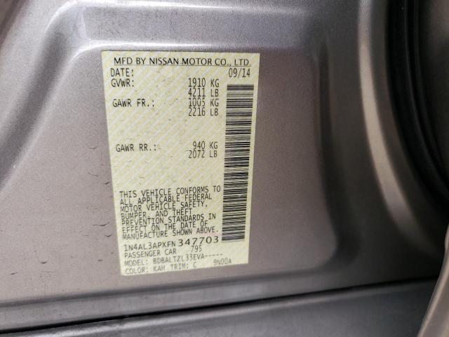Продаж на аукціоні авто 2015 Nissan Altima 2.5, vin: 1N4AL3APXFN347703, номер лоту: 48618203