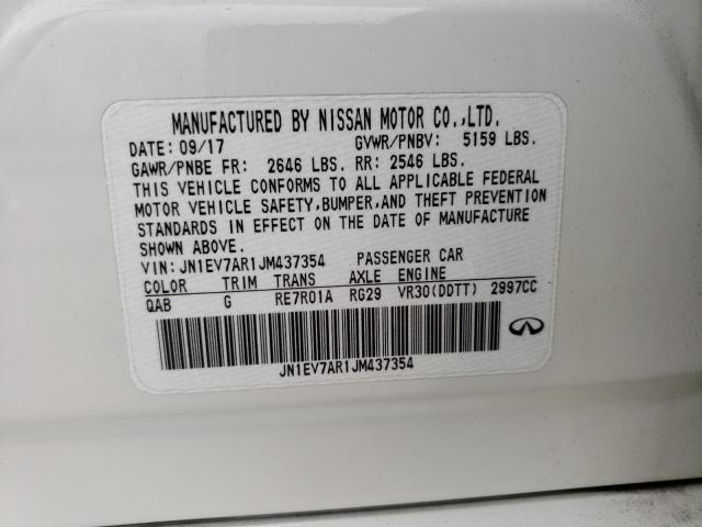 48032253 :رقم المزاد ، JN1EV7AR1JM437354 vin ، 2018 Infiniti Q50 Luxe مزاد بيع