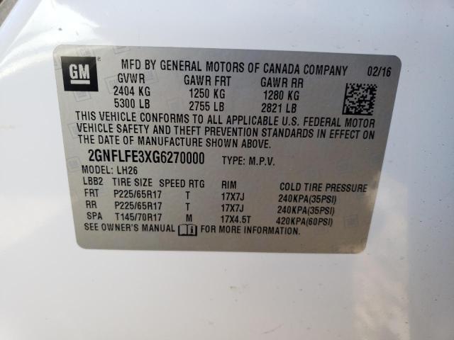2016 Chevrolet Equinox Lt მანქანა იყიდება აუქციონზე, vin: 2GNFLFE3XG6270000, აუქციონის ნომერი: 48157253