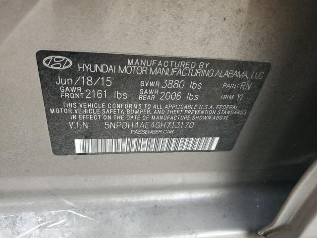 2016 Hyundai Elantra Se მანქანა იყიდება აუქციონზე, vin: 5NPDH4AE4GH713170, აუქციონის ნომერი: 49867093