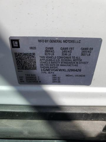 Продаж на аукціоні авто 2020 Chevrolet Traverse Lt, vin: 1GNEVGKWXLJ296426, номер лоту: 48470463