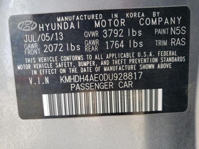 49561283 :رقم المزاد ، KMHDH4AE0DU928817 vin ، 2013 Hyundai Elantra Gls مزاد بيع