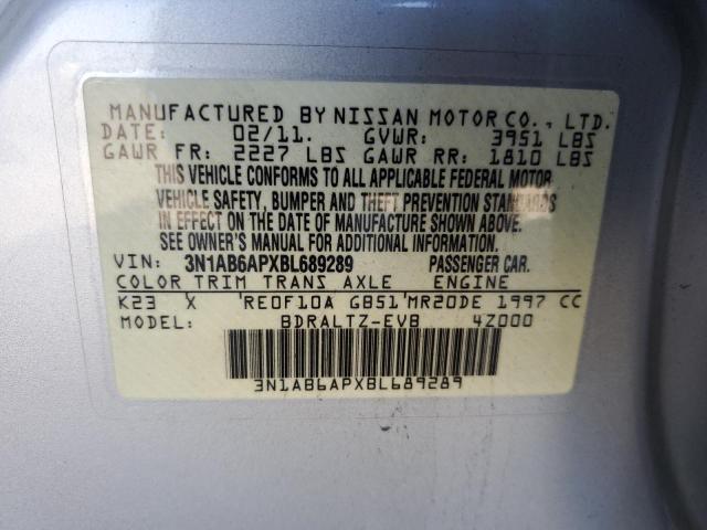 Продаж на аукціоні авто 2011 Nissan Sentra 2.0, vin: 3N1AB6APXBL689289, номер лоту: 47954823