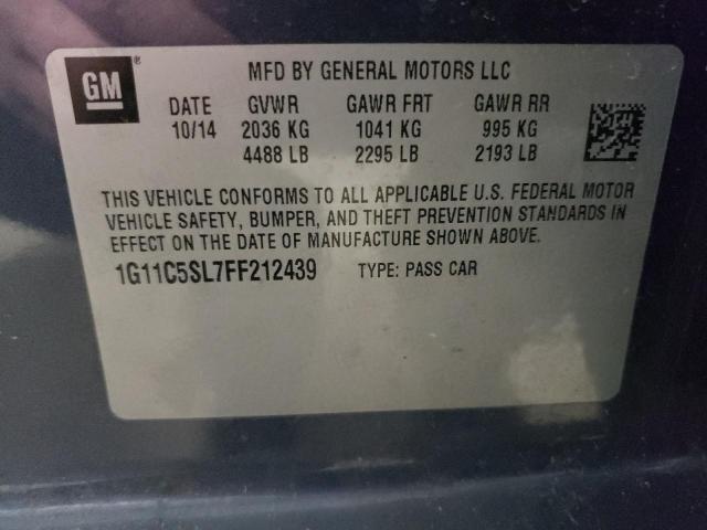 49211363 :رقم المزاد ، 1G11C5SL7FF212439 vin ، 2015 Chevrolet Malibu 1lt مزاد بيع