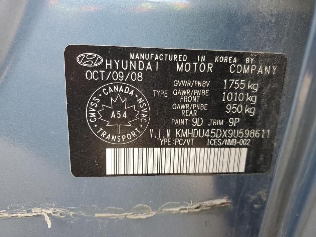 48721213 :رقم المزاد ، KMHDU45DX9U598611 vin ، 2009 Hyundai Elantra Gls مزاد بيع