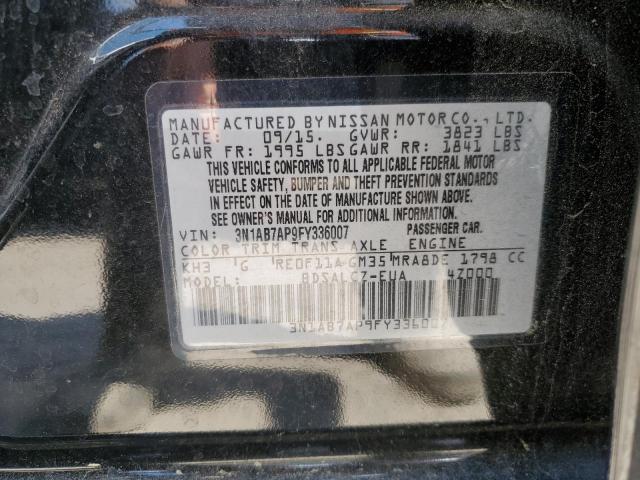Auction sale of the 2015 Nissan Sentra S, vin: 3N1AB7AP9FY336007, lot number: 49381123