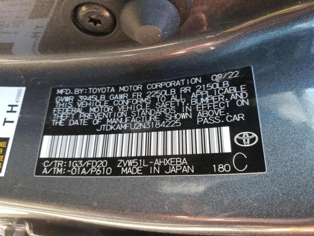 Продаж на аукціоні авто 2022 Toyota Prius Night Shade, vin: JTDKAMFU2N3184225, номер лоту: 48274943