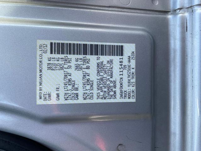 48339373 :رقم المزاد ، 1N6BF0KM7CN115481 vin ، 2012 Nissan Nv 1500 مزاد بيع