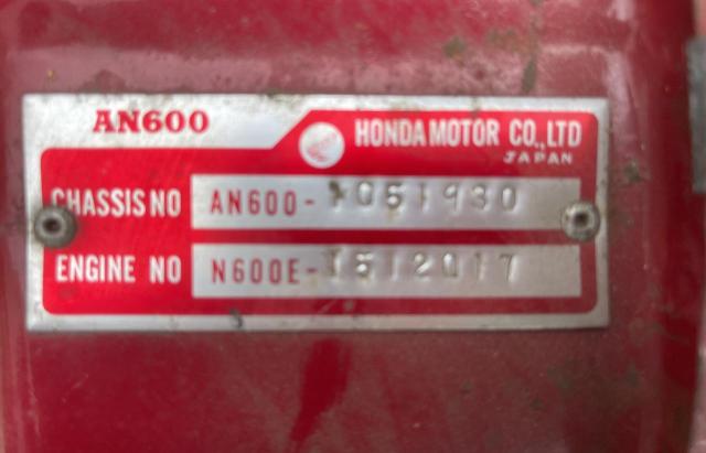 Aukcja sprzedaży 1972 Honda 600, vin: AN6001051930, numer aukcji: 48994293