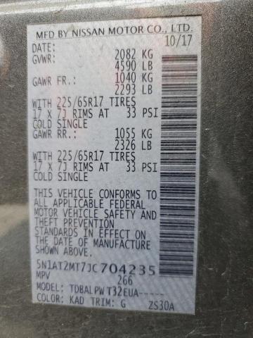 49000493 :رقم المزاد ، 5N1AT2MT7JC704235 vin ، 2018 Nissan Rogue مزاد بيع