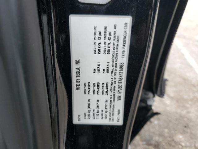 47470683 :رقم المزاد ، 5YJ3E1EA8KF314988 vin ، 2019 Tesla Model 3 مزاد بيع