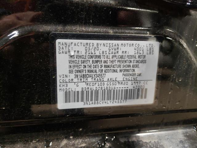 52185944 :رقم المزاد ، 3N1AB8CV4LY245577 vin ، 2020 Nissan Sentra Sv مزاد بيع