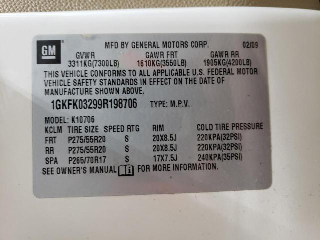 51293034 :رقم المزاد ، 1GKFK03299R198706 vin ، 2009 Gmc Yukon Denali مزاد بيع