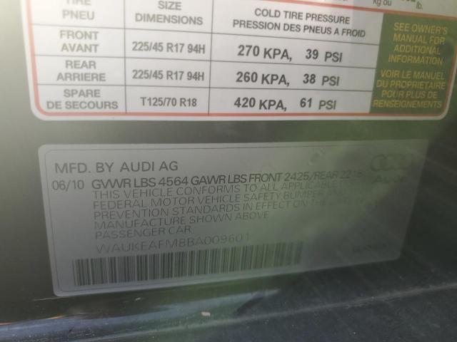 50637794 :رقم المزاد ، WAUKEAFM8BA009601 vin ، 2011 Audi A3 Premium Plus مزاد بيع