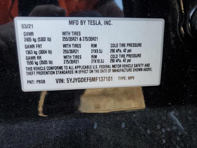 Aukcja sprzedaży 2021 Tesla Model Y, vin: 5YJYGDEF6MF137101, numer aukcji: 49248504