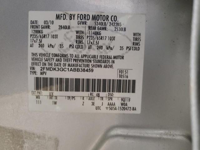2010 Ford Edge Se მანქანა იყიდება აუქციონზე, vin: 2FMDK3GC1ABB38459, აუქციონის ნომერი: 52503934