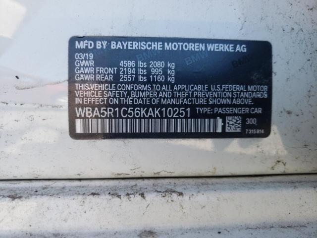 49646604 :رقم المزاد ، WBA5R1C56KAK10251 vin ، 2019 Bmw 330i مزاد بيع
