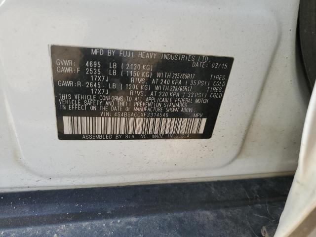 49714044 :رقم المزاد ، 4S4BSACCXF3314546 vin ، 2015 Subaru Outback 2.5i Premium مزاد بيع