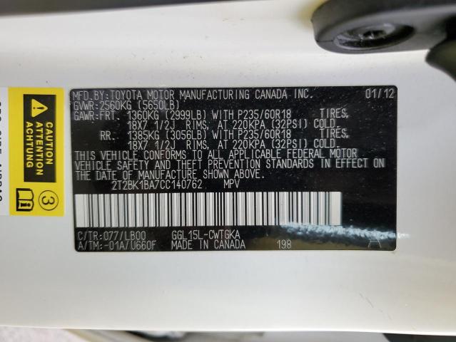 Aukcja sprzedaży 2012 Lexus Rx 350, vin: 2T2BK1BA7CC140762, numer aukcji: 49719244