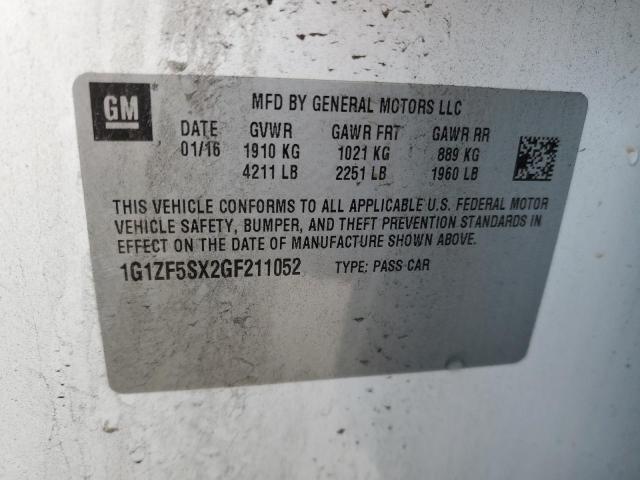 50495984 :رقم المزاد ، 1G1ZF5SX2GF211052 vin ، 2016 Chevrolet Malibu Lt مزاد بيع