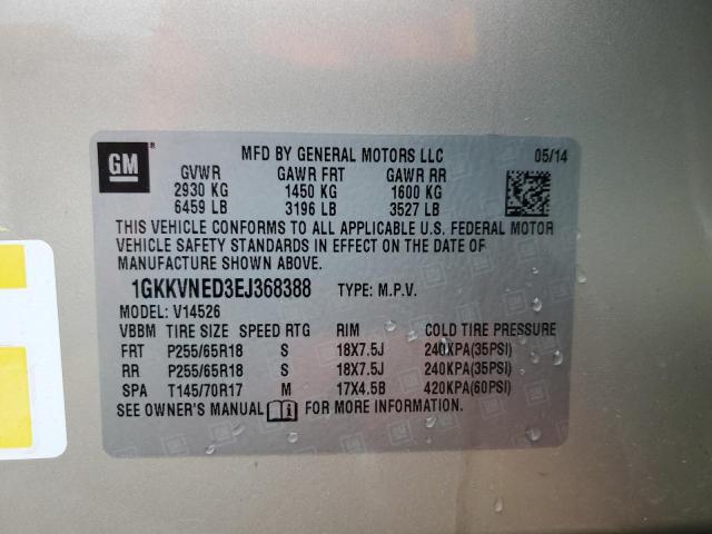 52363034 :رقم المزاد ، 1GKKVNED3EJ368388 vin ، 2014 Gmc Acadia Sle مزاد بيع