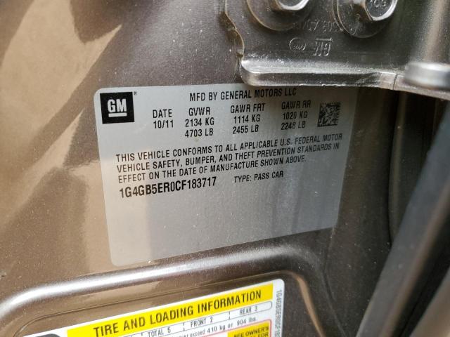 Продаж на аукціоні авто 2012 Buick Lacrosse Convenience, vin: 1G4GB5ER0CF183717, номер лоту: 49173914