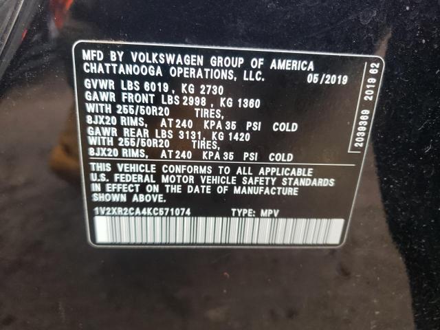 Aukcja sprzedaży 2019 Volkswagen Atlas Se, vin: 1V2XR2CA4KC571074, numer aukcji: 49872664
