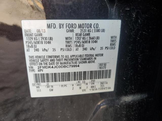 51920124 :رقم المزاد ، 2FMDK4JC0DBC79994 vin ، 2013 Ford Edge Sel مزاد بيع