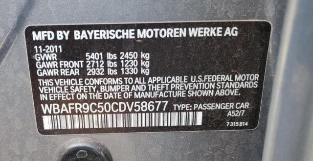 Продажа на аукционе авто 2012 Bmw 550 I, vin: WBAFR9C50CDV58677, номер лота: 52526144
