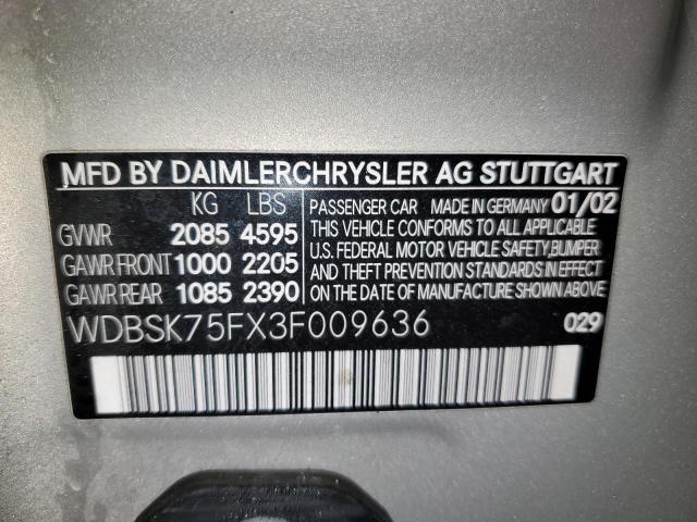 Продажа на аукционе авто 2003 Mercedes-benz Sl 500r, vin: WDBSK75FX3F009636, номер лота: 49553074