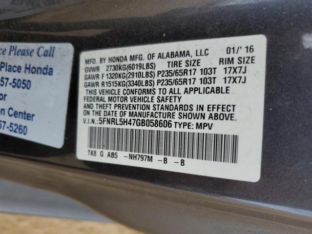 Aukcja sprzedaży 2016 Honda Odyssey Ex, vin: 5FNRL5H47GB058606, numer aukcji: 53033684