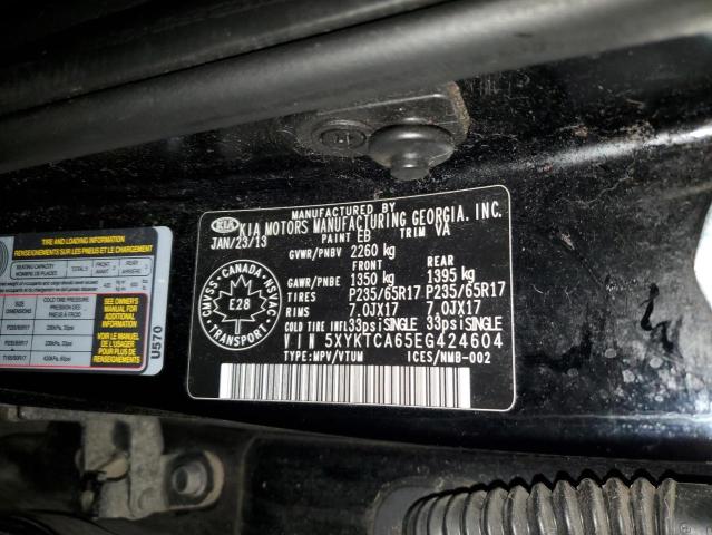 2014 Kia Sorento Lx მანქანა იყიდება აუქციონზე, vin: 5XYKTCA65EG424604, აუქციონის ნომერი: 51569474