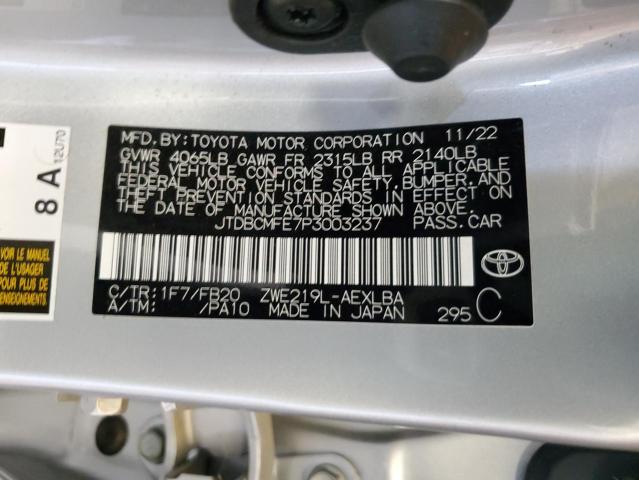 44779504 :رقم المزاد ، JTDBCMFE7P3003237 vin ، 2023 Toyota Corolla Le مزاد بيع
