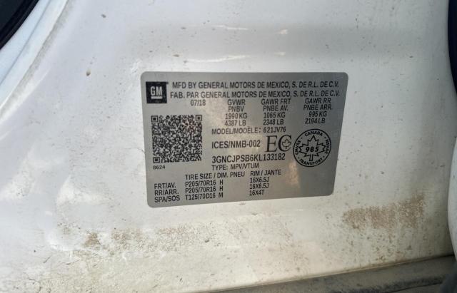 Aukcja sprzedaży 2019 Chevrolet Trax 1lt, vin: 3GNCJPSB6KL133182, numer aukcji: 52350174
