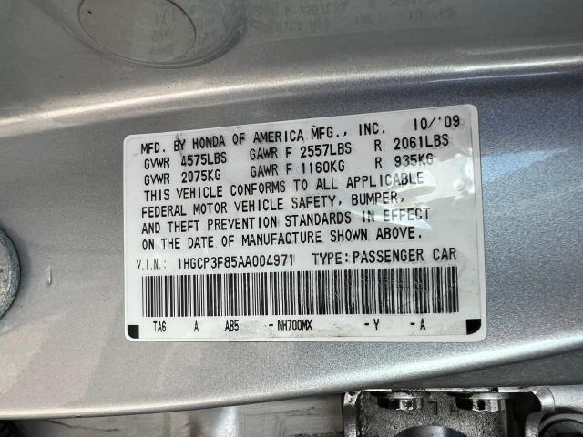 51673844 :رقم المزاد ، 1HGCP3F85AA004971 vin ، 2010 Honda Accord Exl مزاد بيع