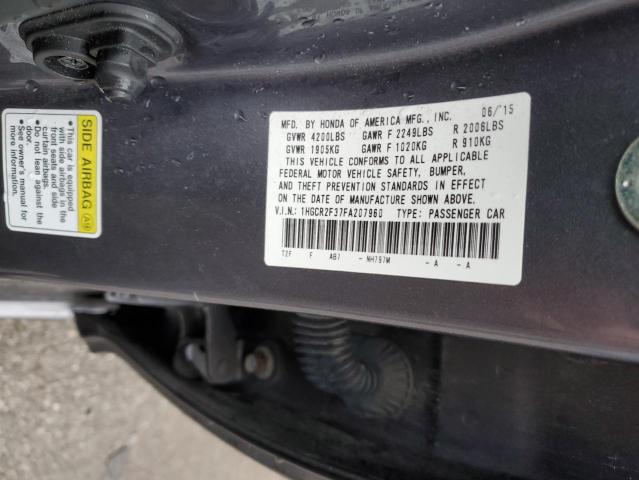 Продаж на аукціоні авто 2015 Honda Accord Lx, vin: 1HGCR2F37FA207960, номер лоту: 48985534