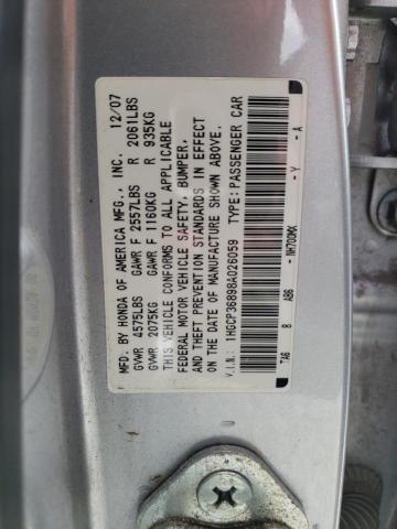 Aukcja sprzedaży 2008 Honda Accord Exl, vin: 1HGCP36898A026059, numer aukcji: 49199454