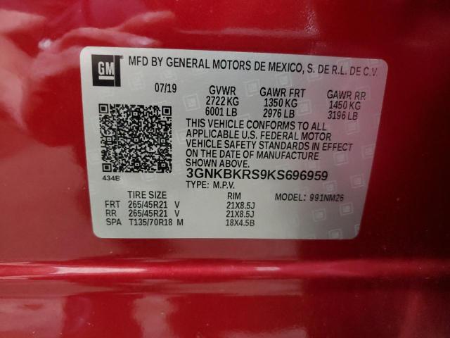 49377104 :رقم المزاد ، 3GNKBKRS9KS696959 vin ، 2019 Chevrolet Blazer Premier مزاد بيع