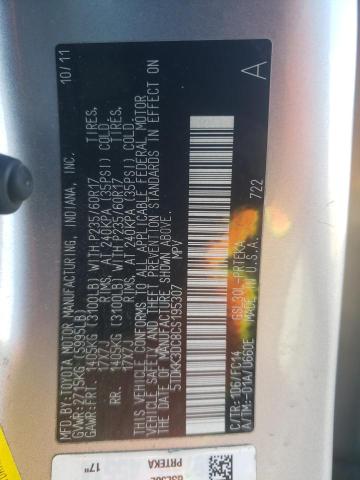 2012 Toyota Sienna Le მანქანა იყიდება აუქციონზე, vin: 5TDKK3DC8CS195307, აუქციონის ნომერი: 49449264