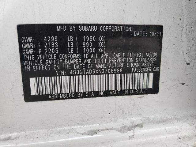 2022 Subaru Impreza Premium მანქანა იყიდება აუქციონზე, vin: 4S3GTAD6XN3706988, აუქციონის ნომერი: 49859124