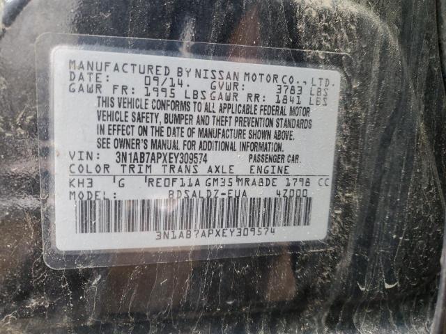 Aukcja sprzedaży 2014 Nissan Sentra S, vin: 3N1AB7APXEY309574, numer aukcji: 49429094